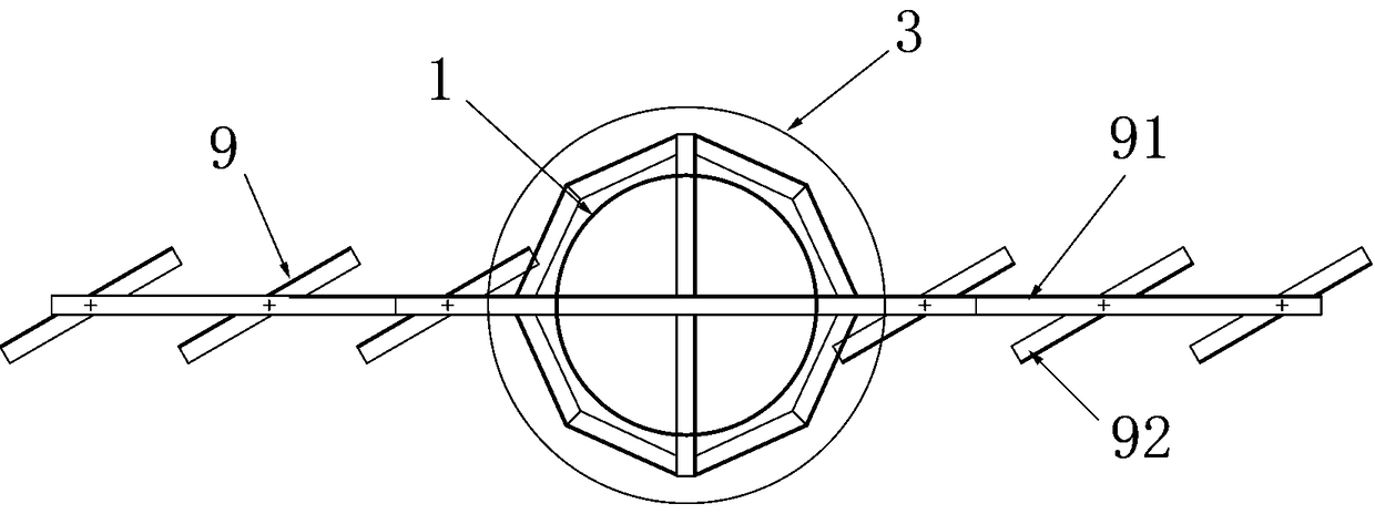 Coke scrubbing device for particle activated coke adsorption tower