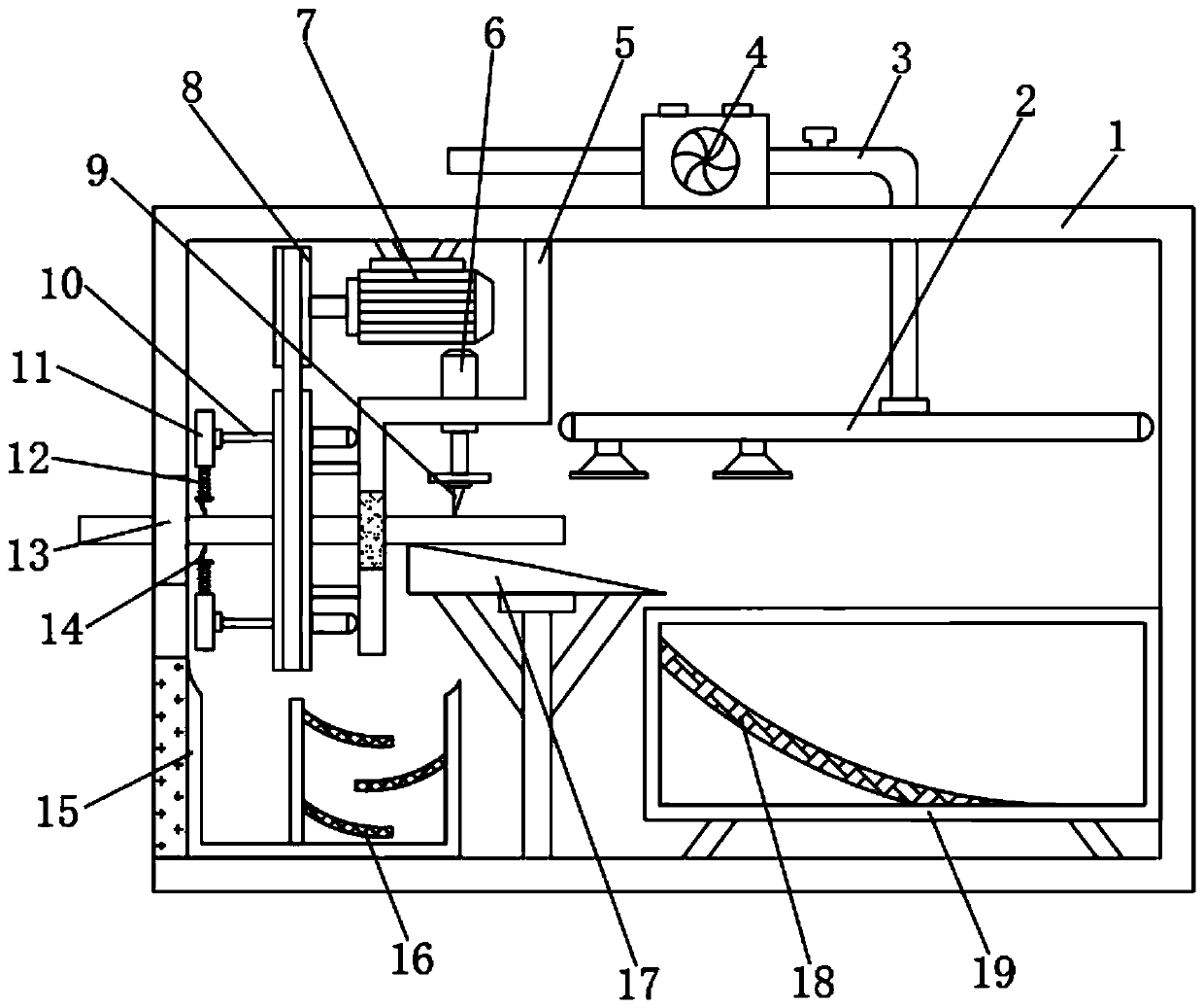 Sugarcane peeling device for agricultural production