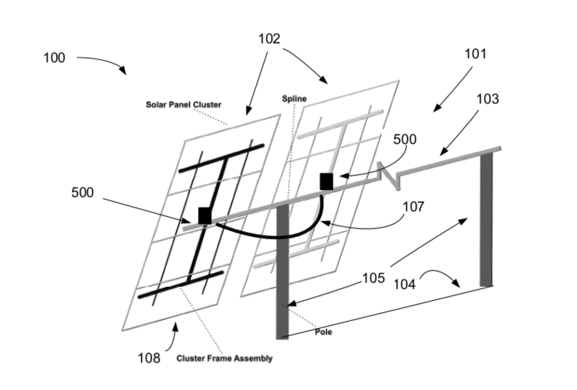 Adjustable Racking System for Solar Array and Method of Construction of a Solar Array