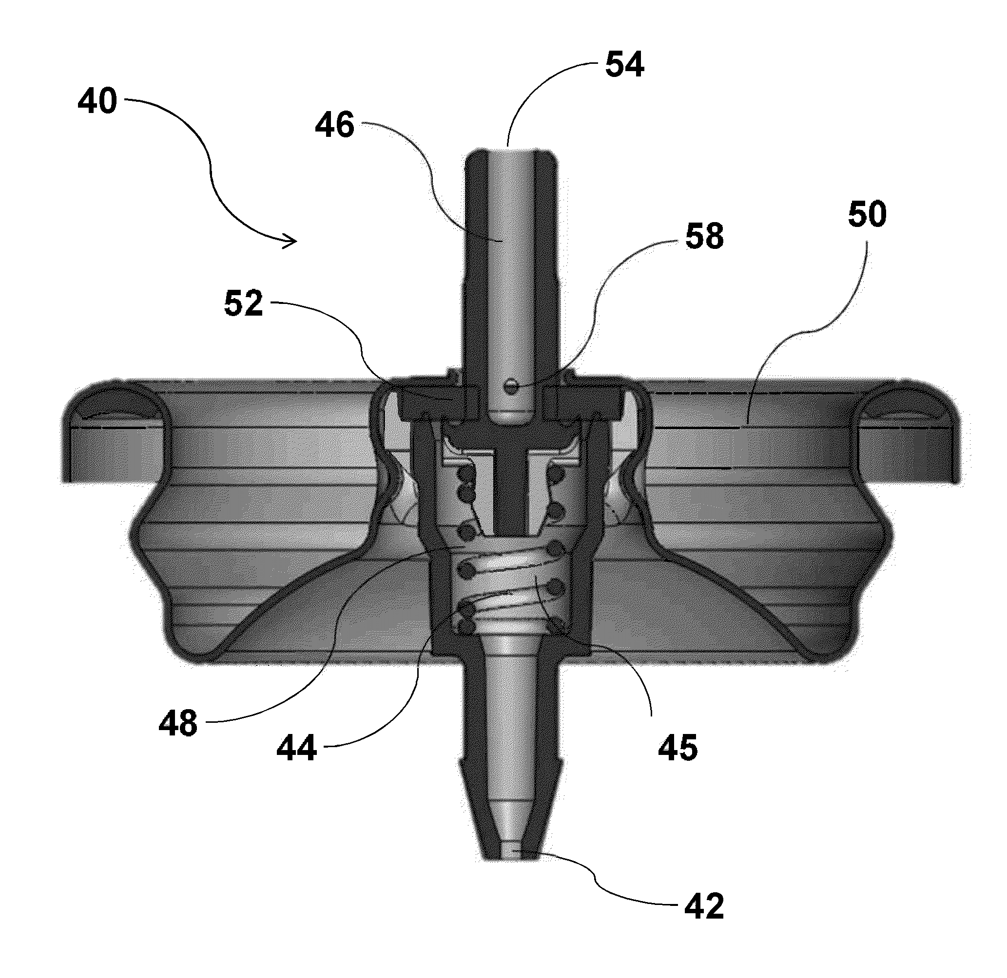 Aerosol valve with defined flow paths