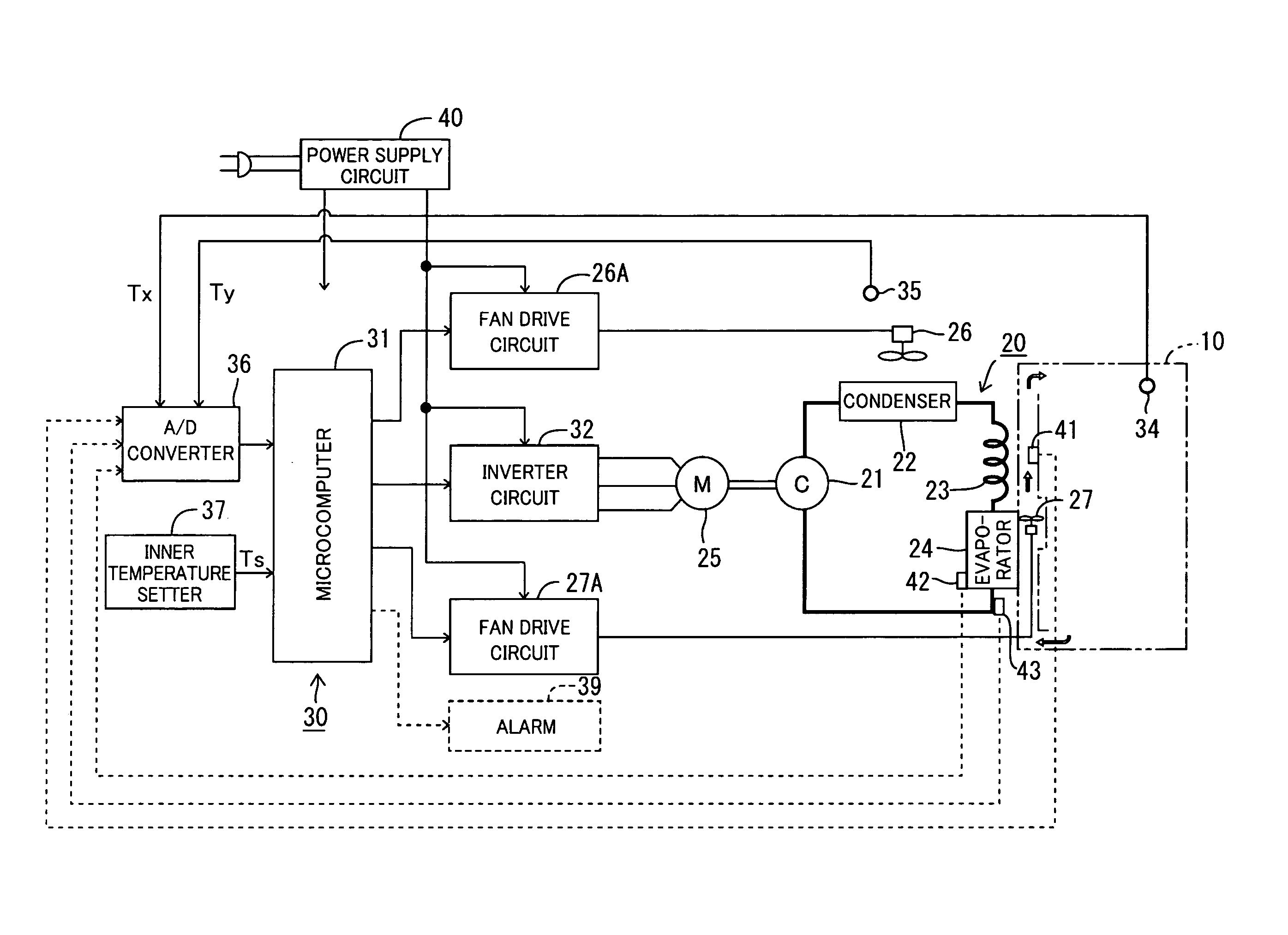 Cooling apparatus having a variable speed compressor with speed limited on the basis of a sensed performance parameter