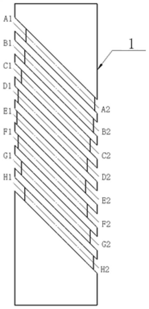 Tilted axial array circumferential eccentric eddy current probe and method for detection of small-diameter pipes