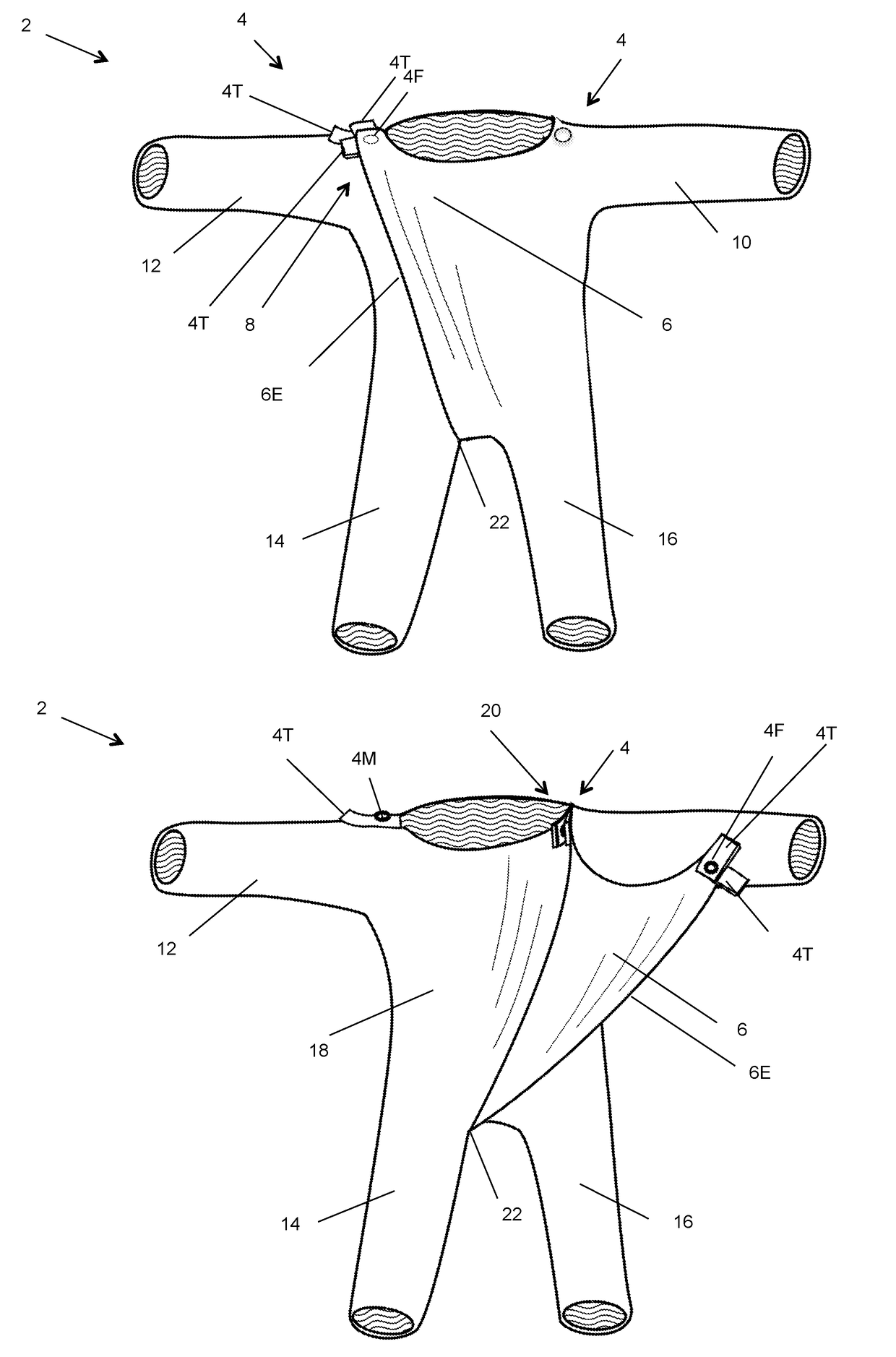 Clothing selectively enabling skin-to-skin contact