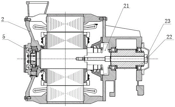 Single bearing structured heavy-duty locomotive traction motor