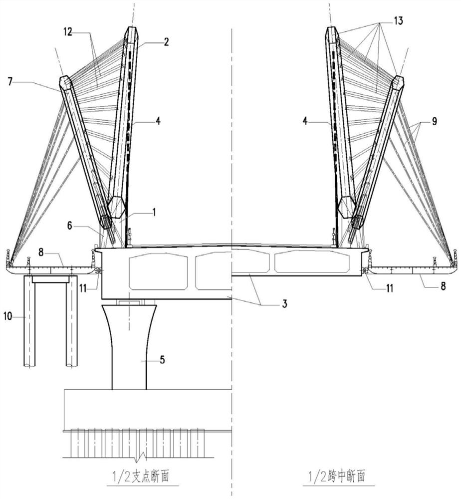 Multi-combination system arch bridge and construction method thereof