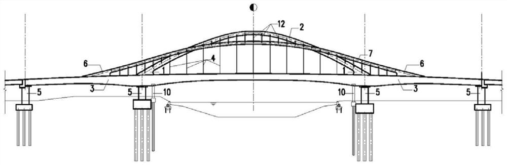 Multi-combination system arch bridge and construction method thereof