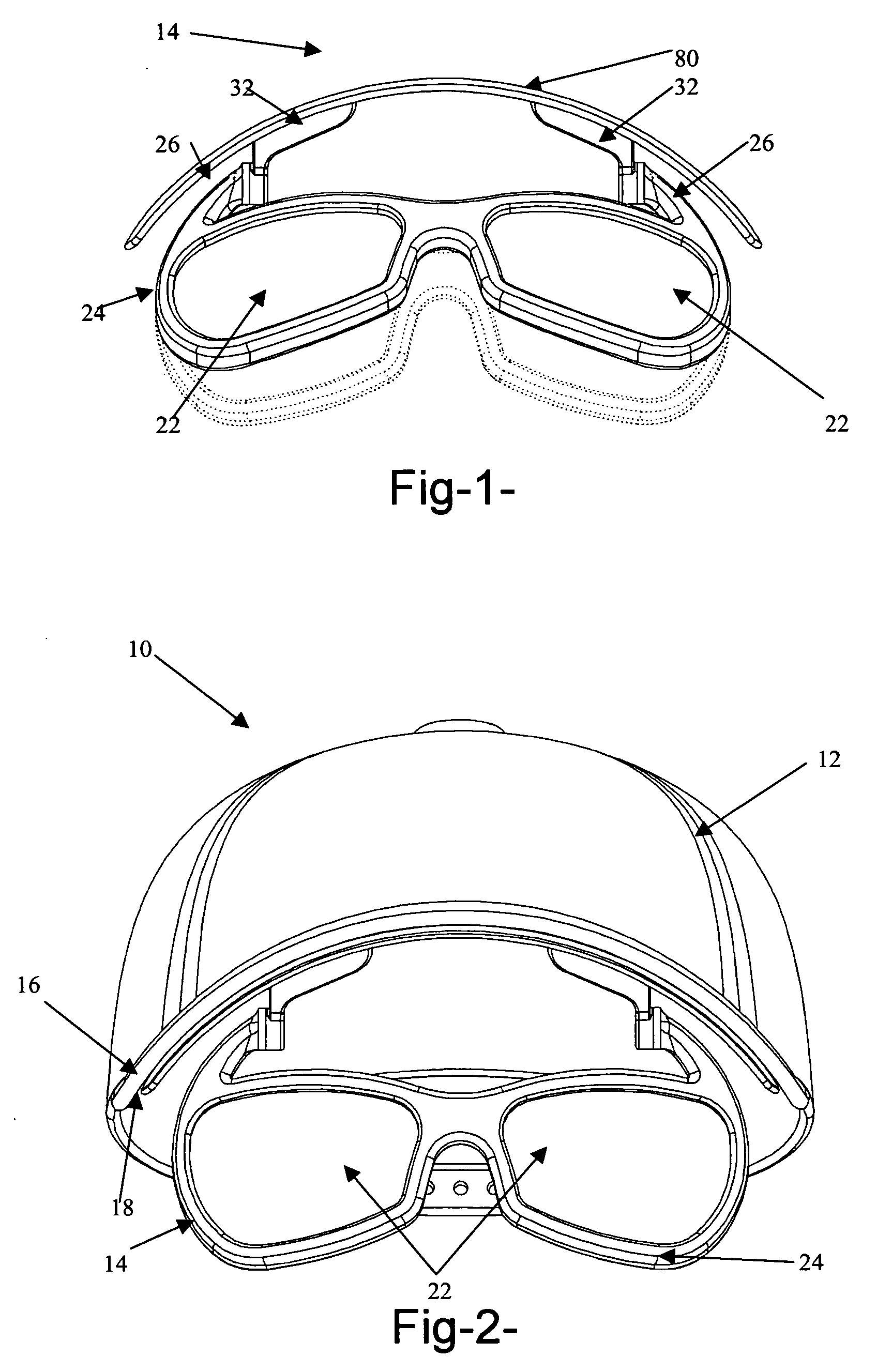 Eyewear assembly for attachment to headwear