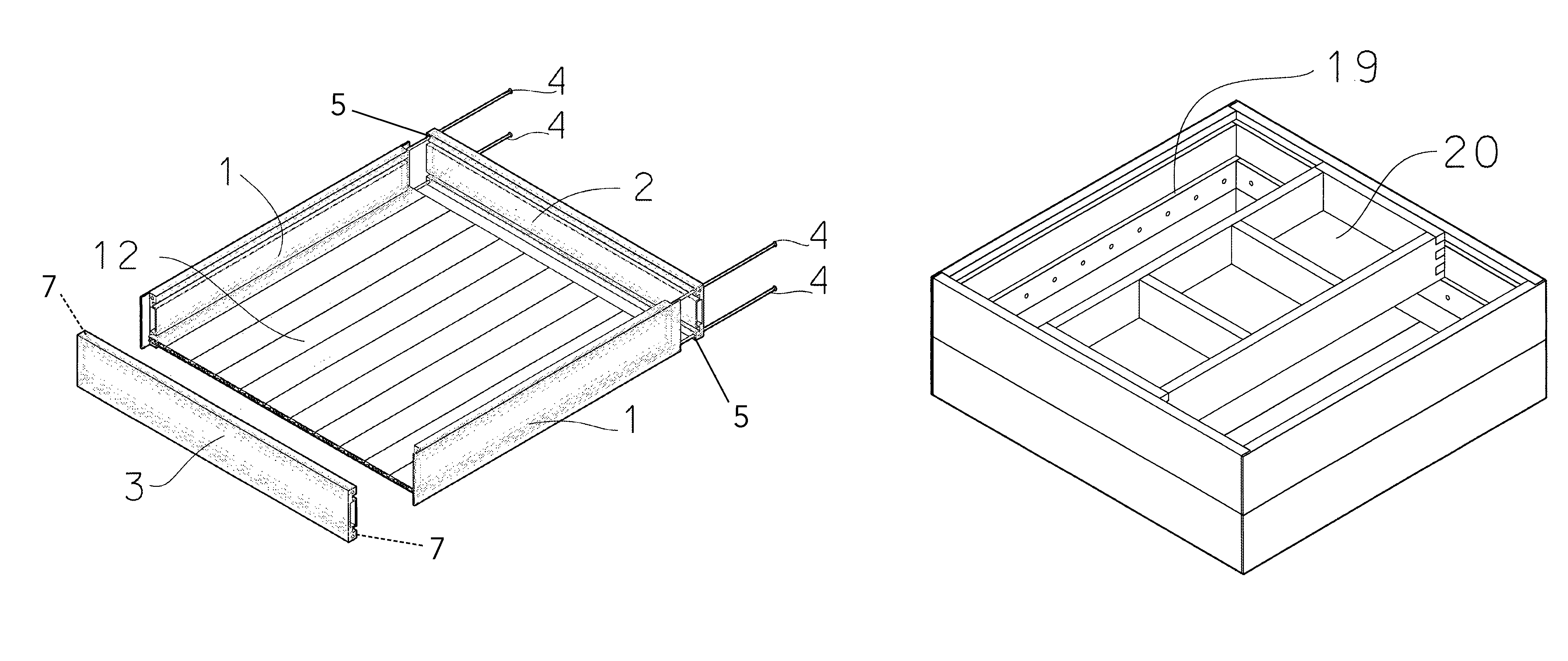 Drawer which can be dismantled and stacked