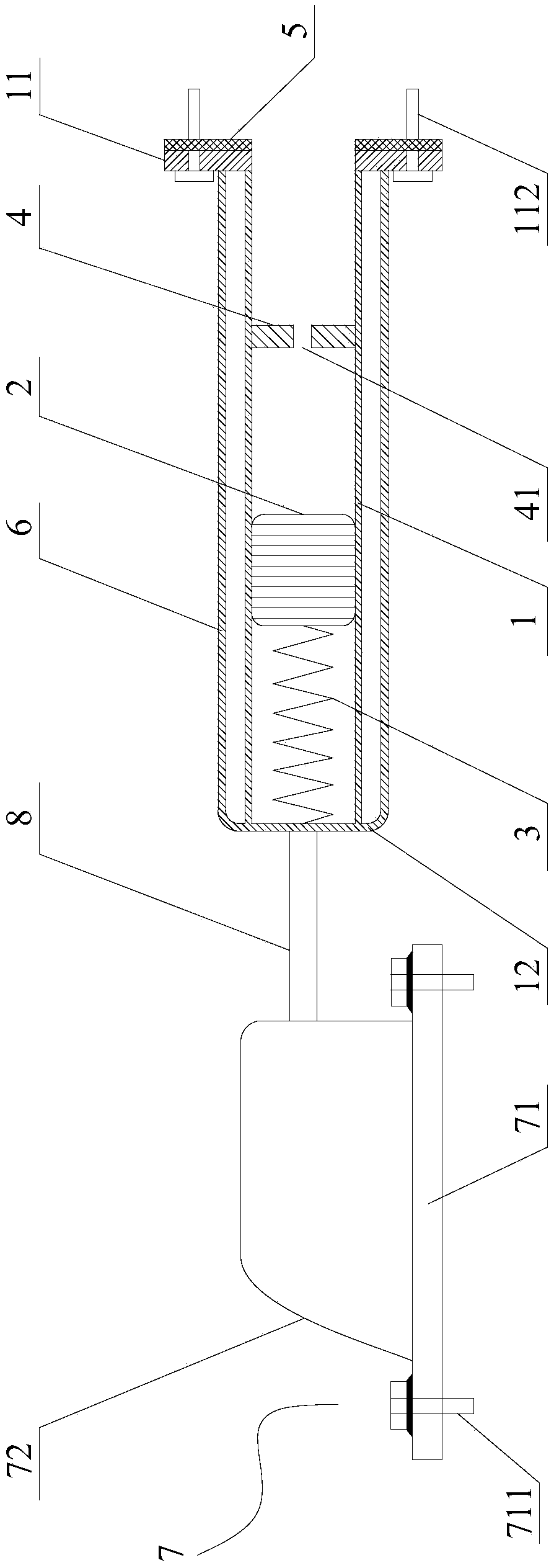 Damping device for liquid storing tank