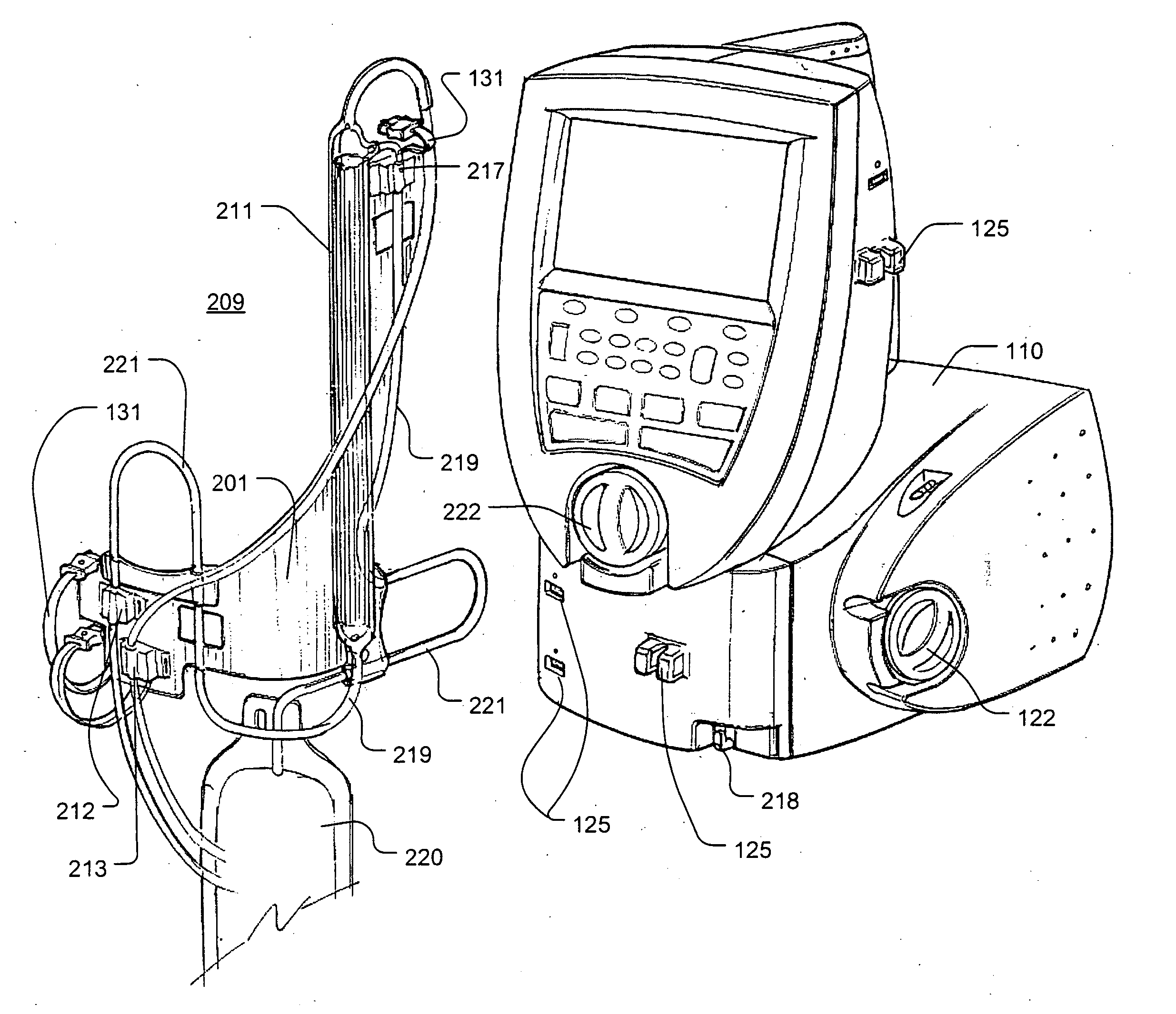 Blood pump having a disposable blood filter with integrated pressure sensors