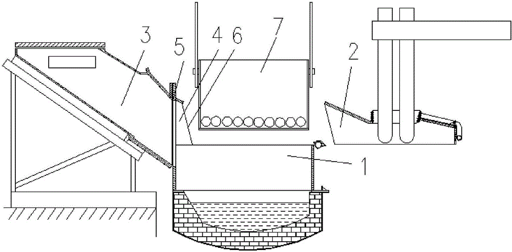 Cover opening structure of waste steel preheating arc furnace