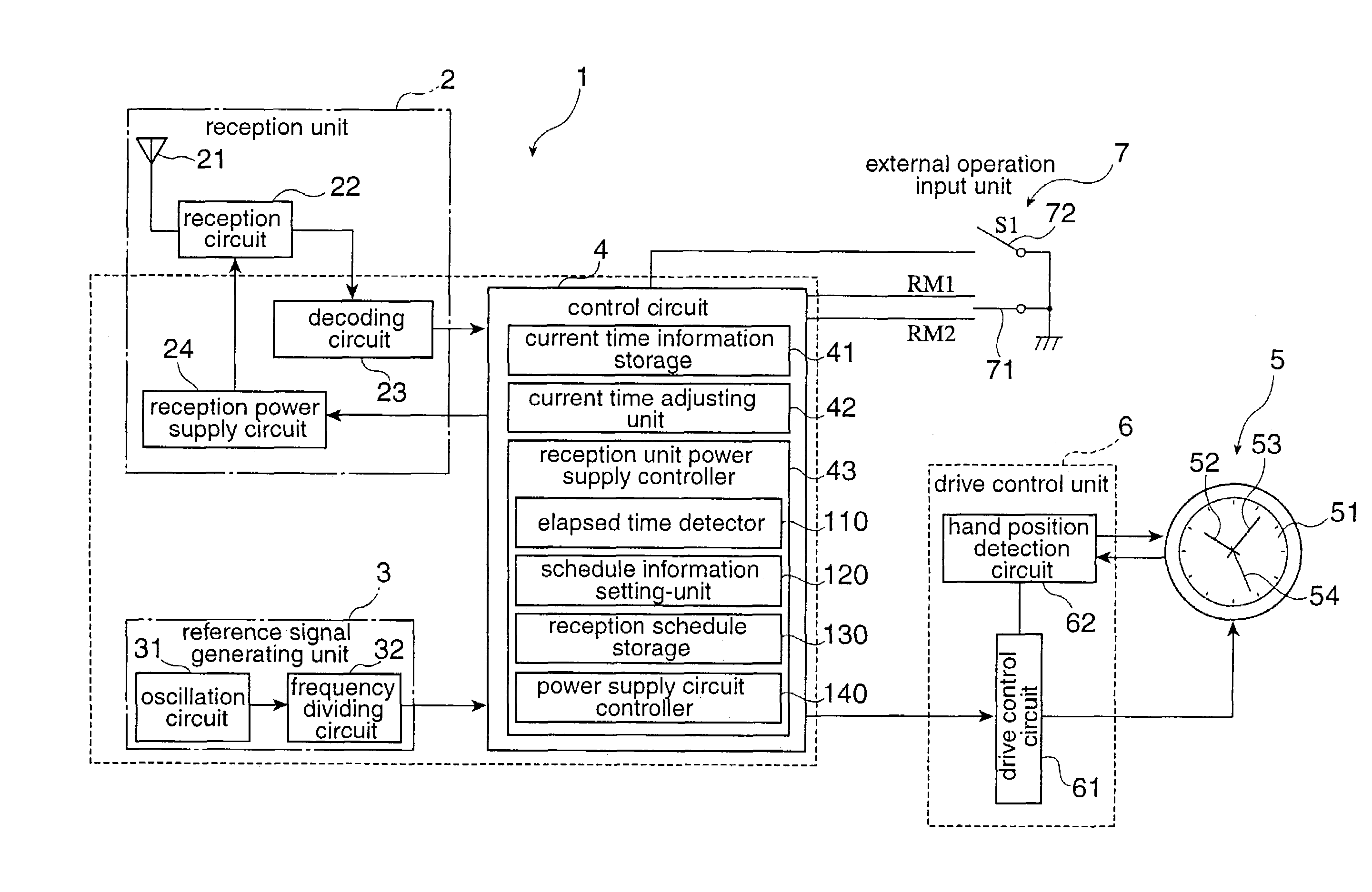 Radio-controlled timepiece and control method for a radio-controlled timepiece