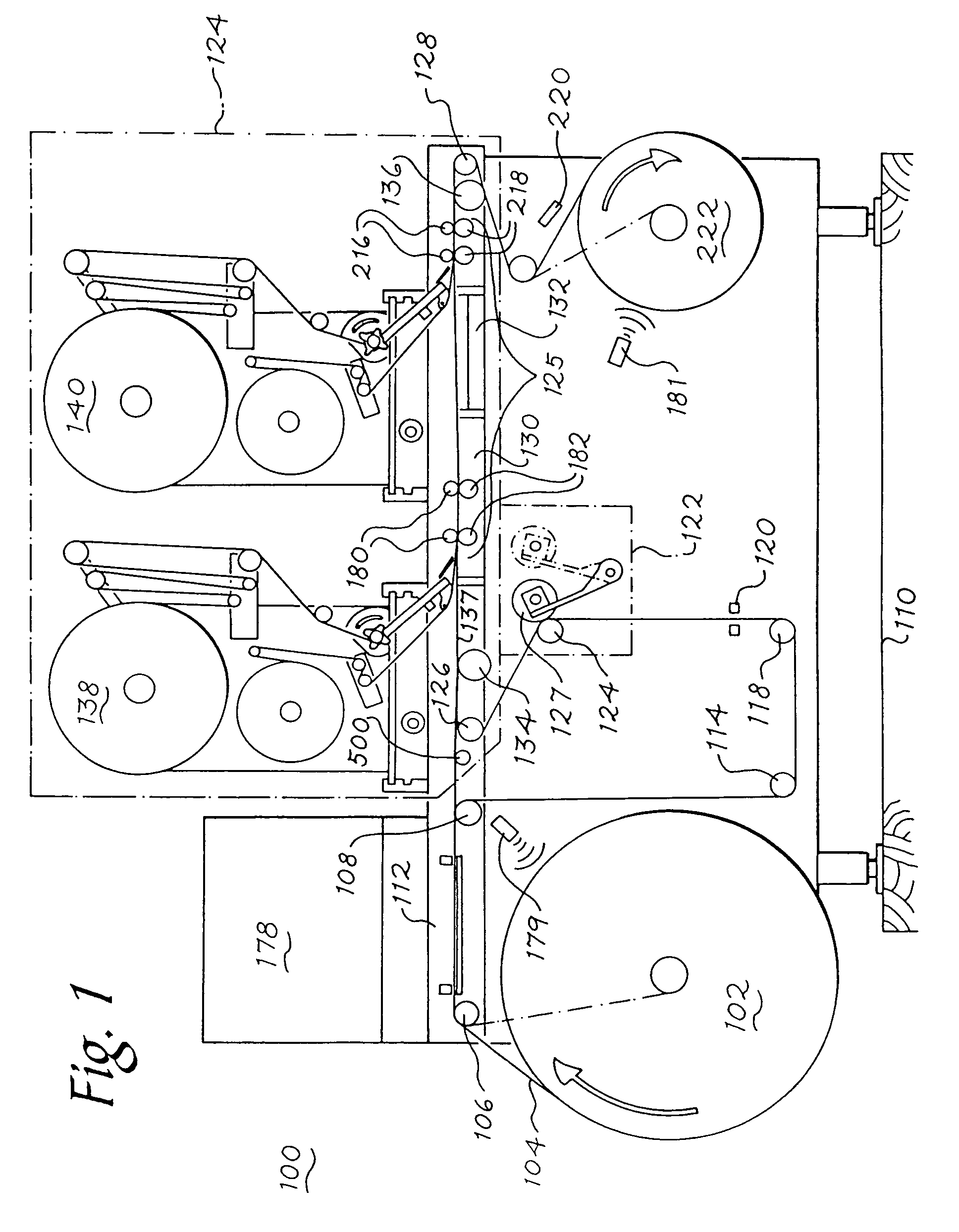 Machine and process for manufacturing a label with a security element