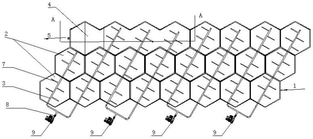 Honeycomb type fermentation digestion device and working method thereof