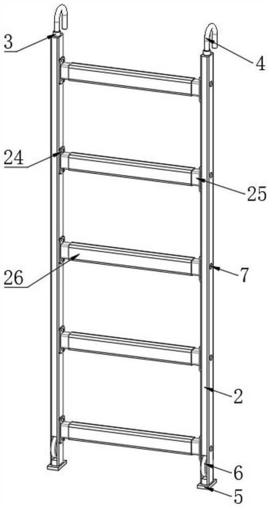 Multipurpose combined rescue ladder for field rescue and mounting method thereof