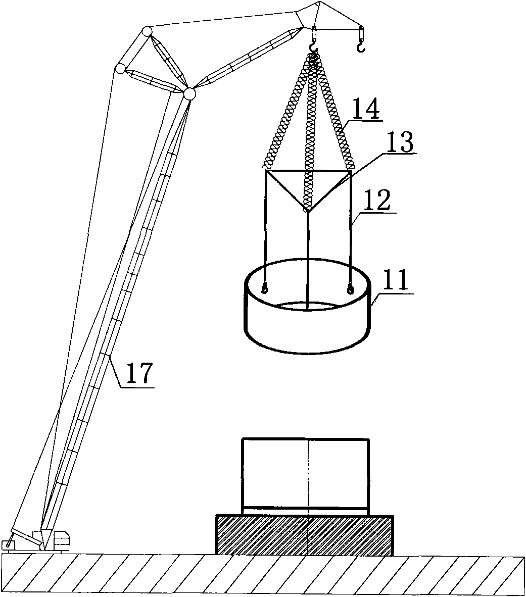 Lifting appliance for installing last furnace shell