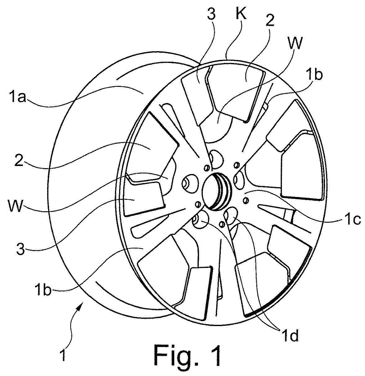 Vehicle Wheel with Cover Elements for the Spaces Between the Spokes