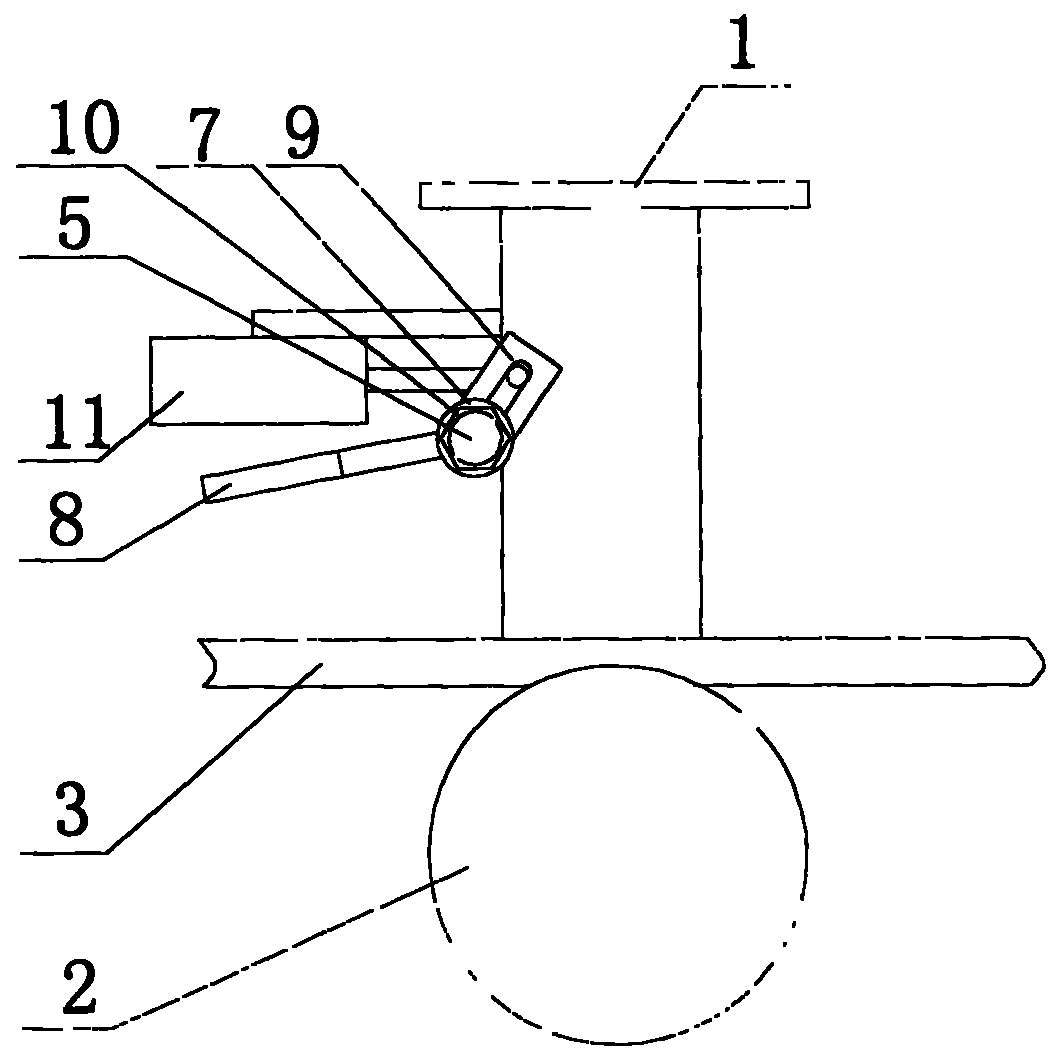 Manual-automatic integrated adjustable chair blocking device of descending flying cart by mine ropeway