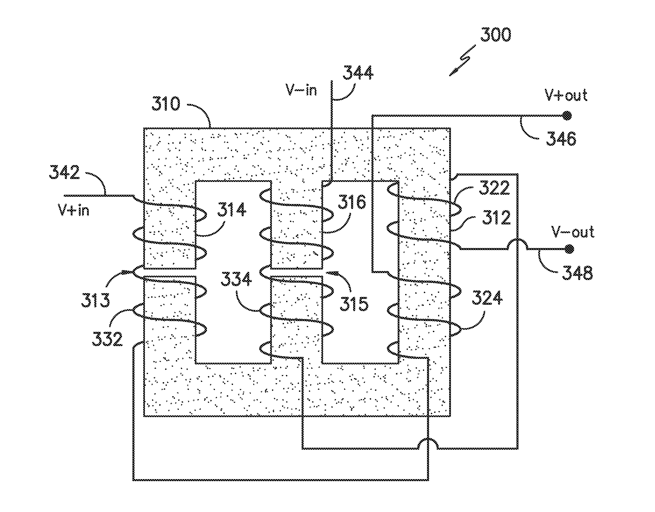 Magnetic structure combining normal mode and common mode inductance