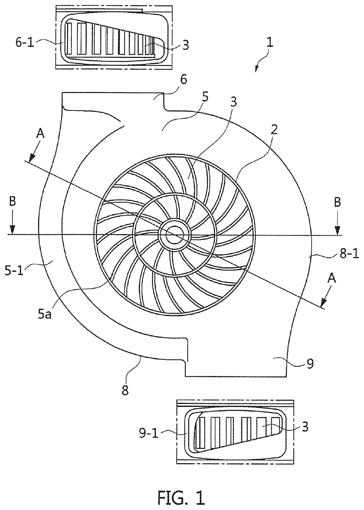 Dual scroll type bi-directional blower