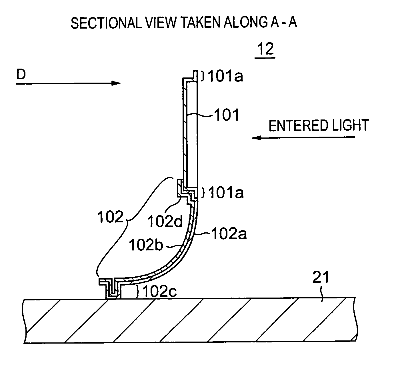 Optical element, thin film structure, optical switch, and method of manufacturing optical element