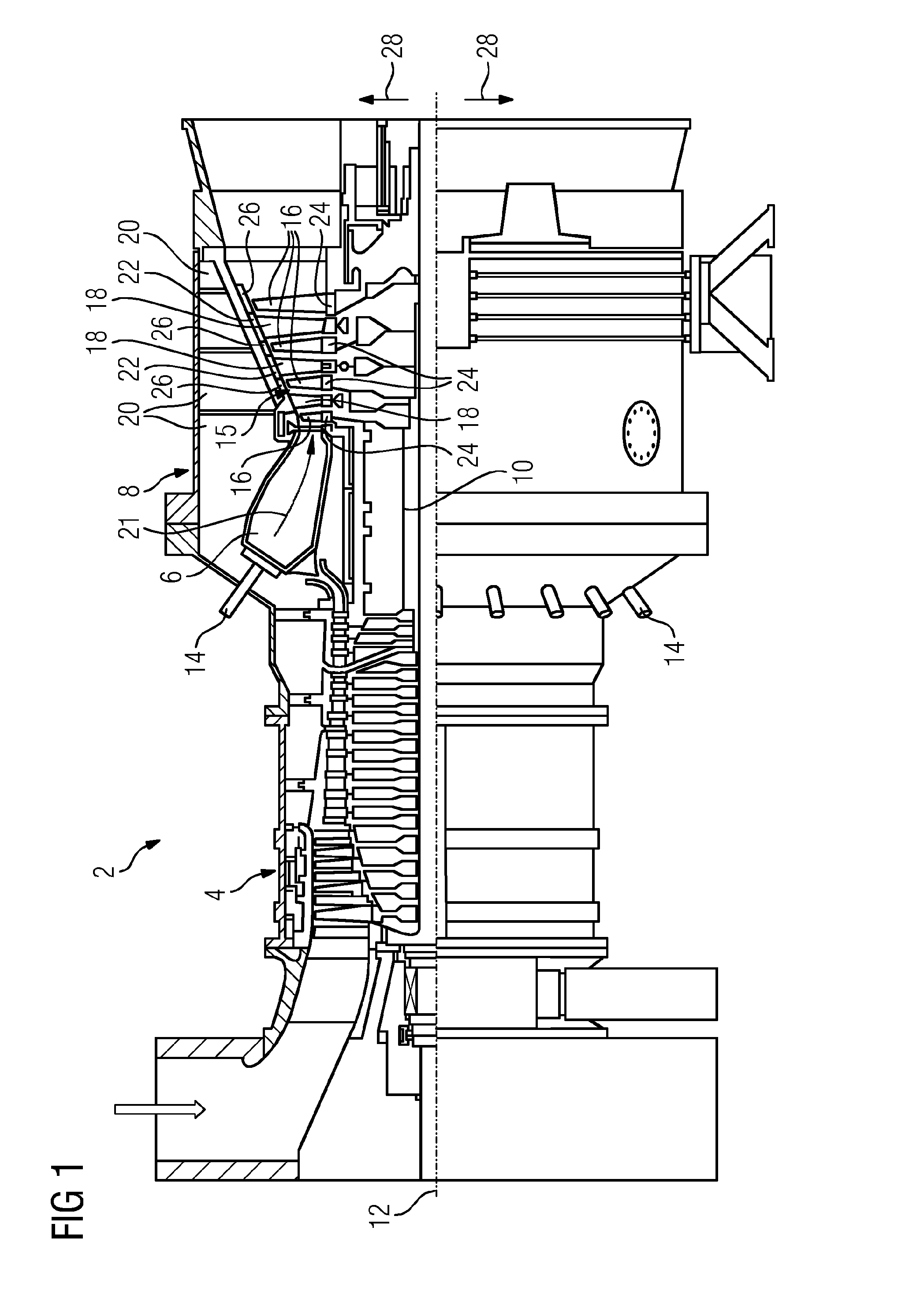 Gas turbine and heat shield for a gas turbine