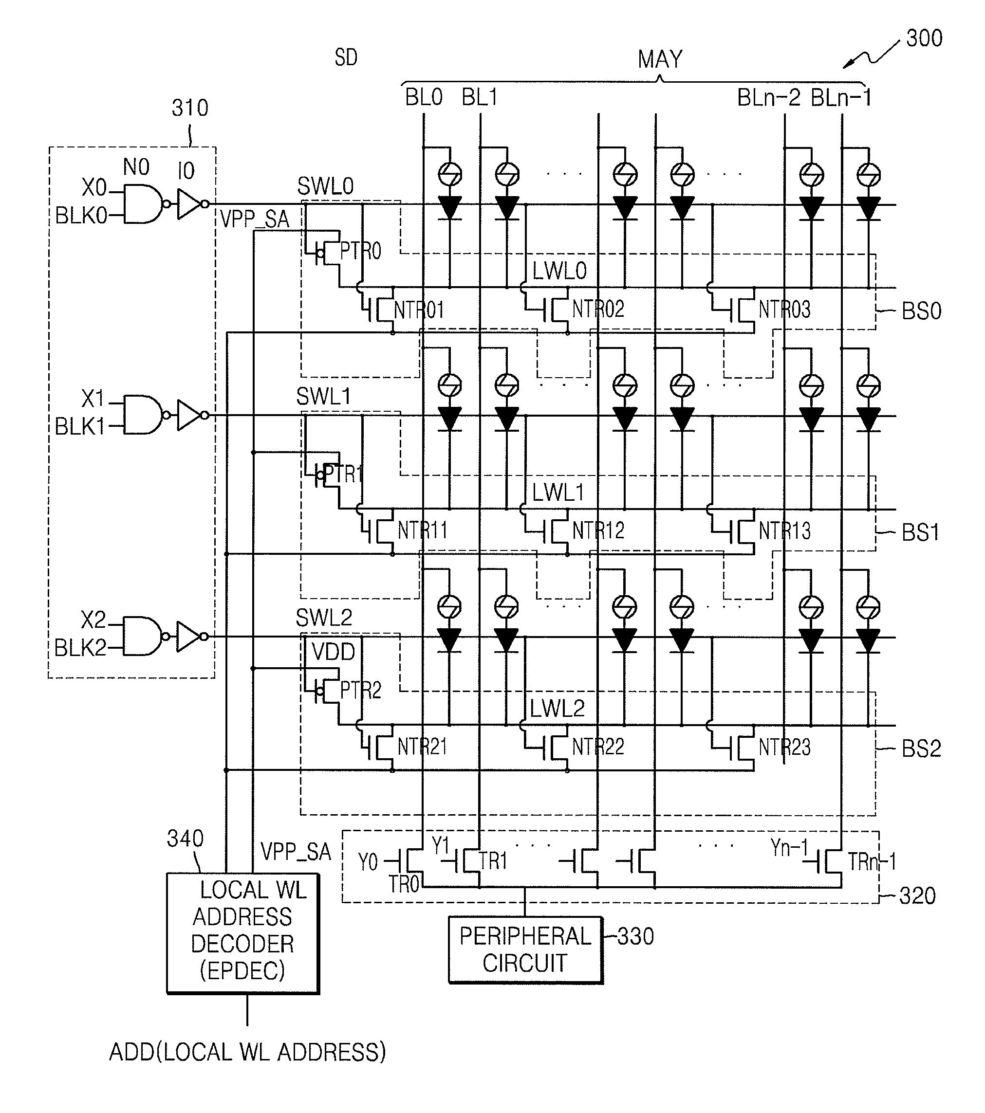 Memory cell array biasing method and a semiconductor memory device