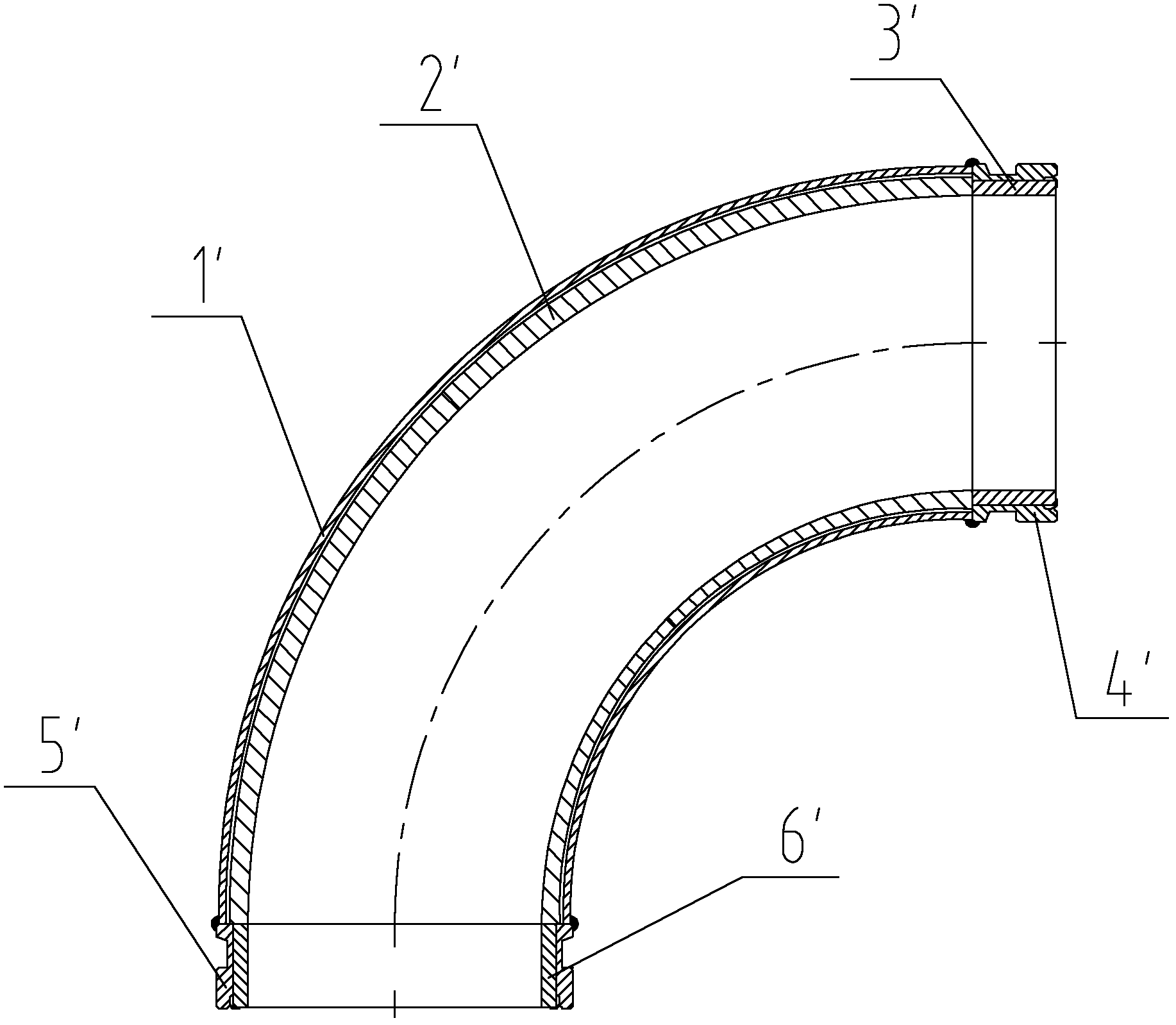 Delivery elbow pipe and production method thereof