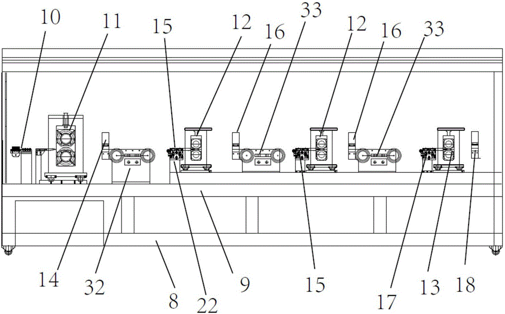 A converging belt rolling production line