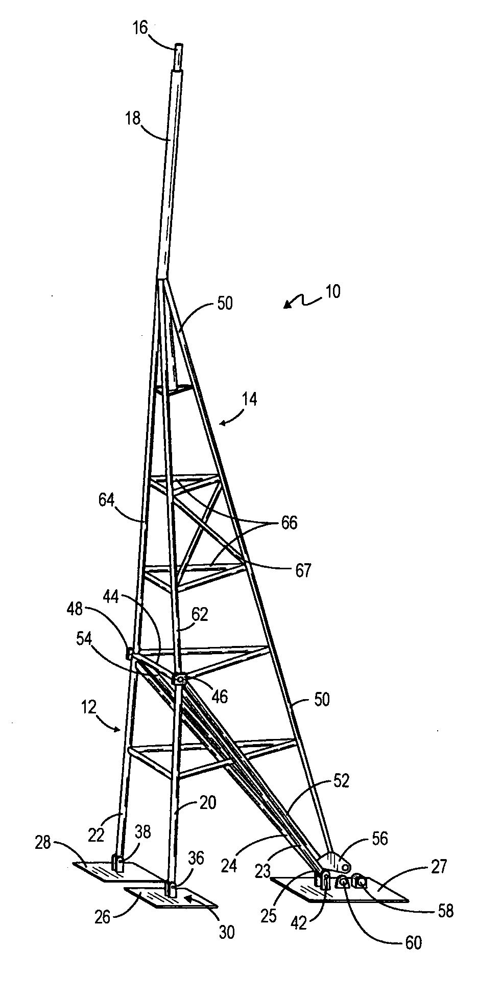 Tilt-up support tower