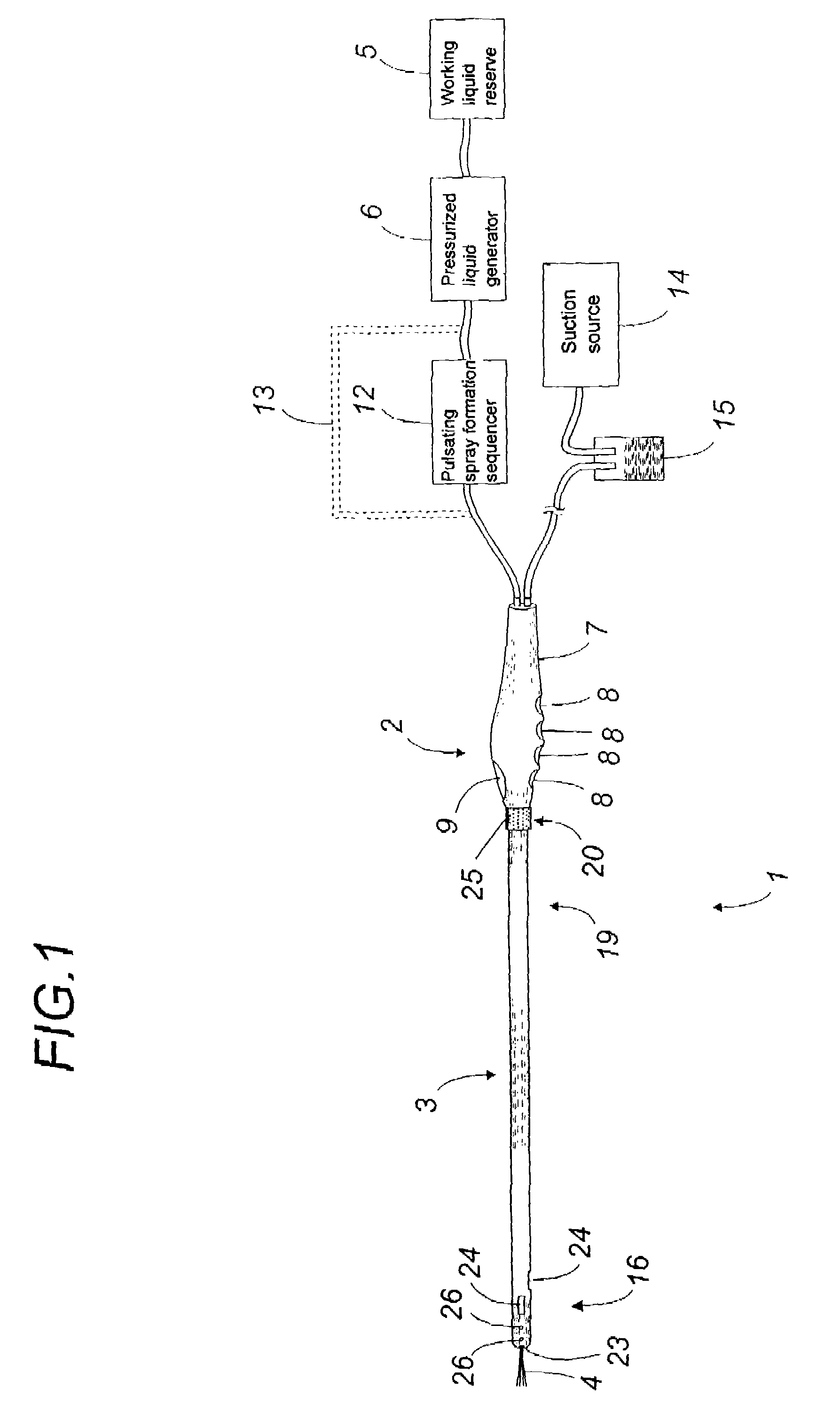 Liposuction apparatus with pressurized liquid spray and liposuction method using the apparatus