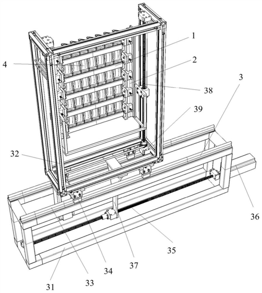 Large-capacity sample bearing device for hollow turbine blade detection