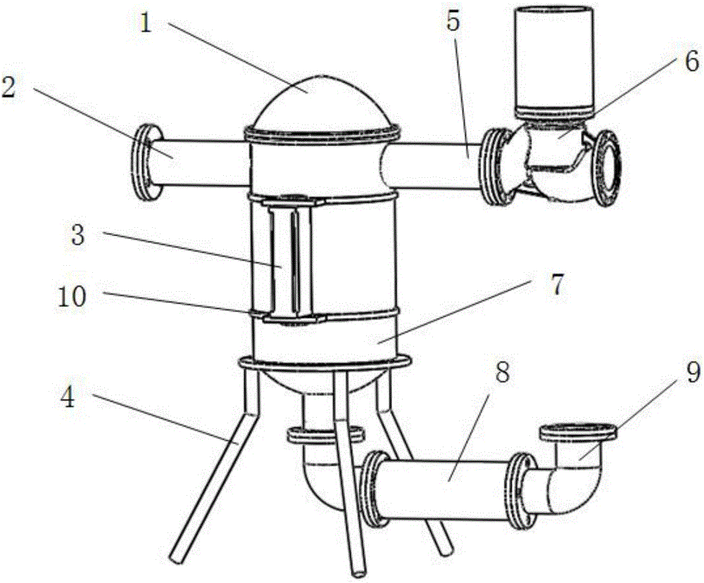 Uniform gas-liquid mixing device used before underwater mixed transportation pumping inlet