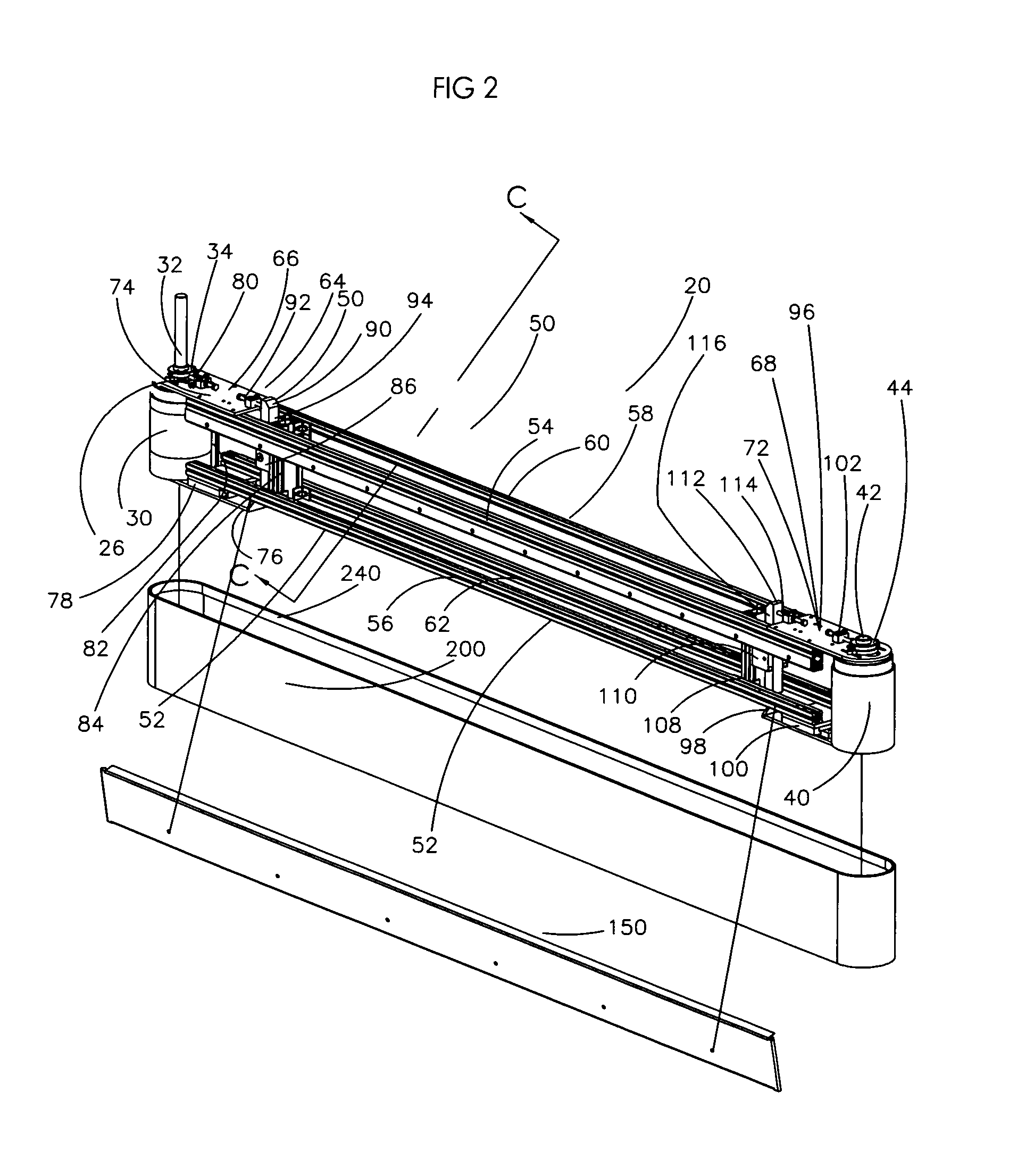Mounting system for a vertical conveyor belt