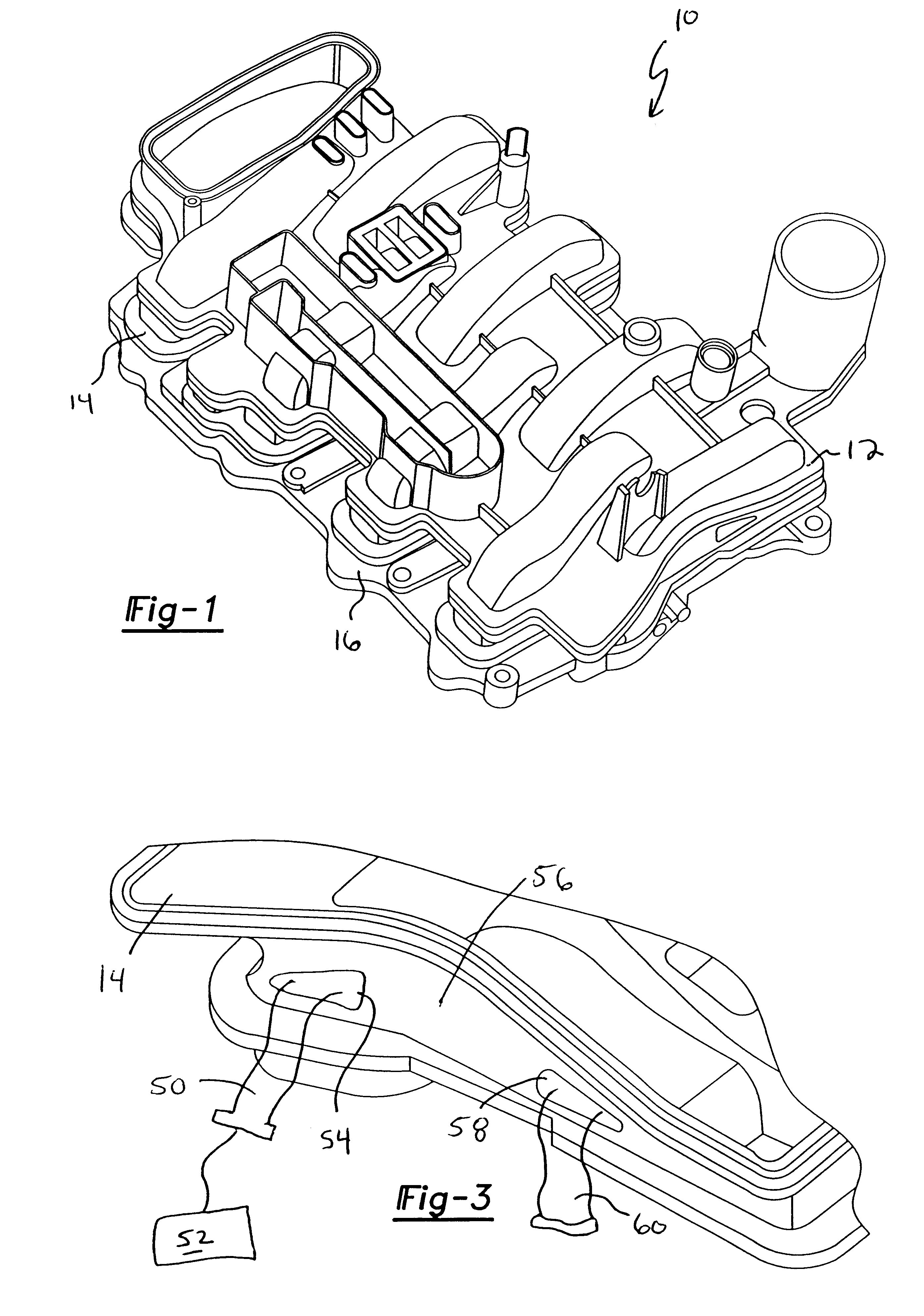 Intake manifold with internal fuel rail and injectors