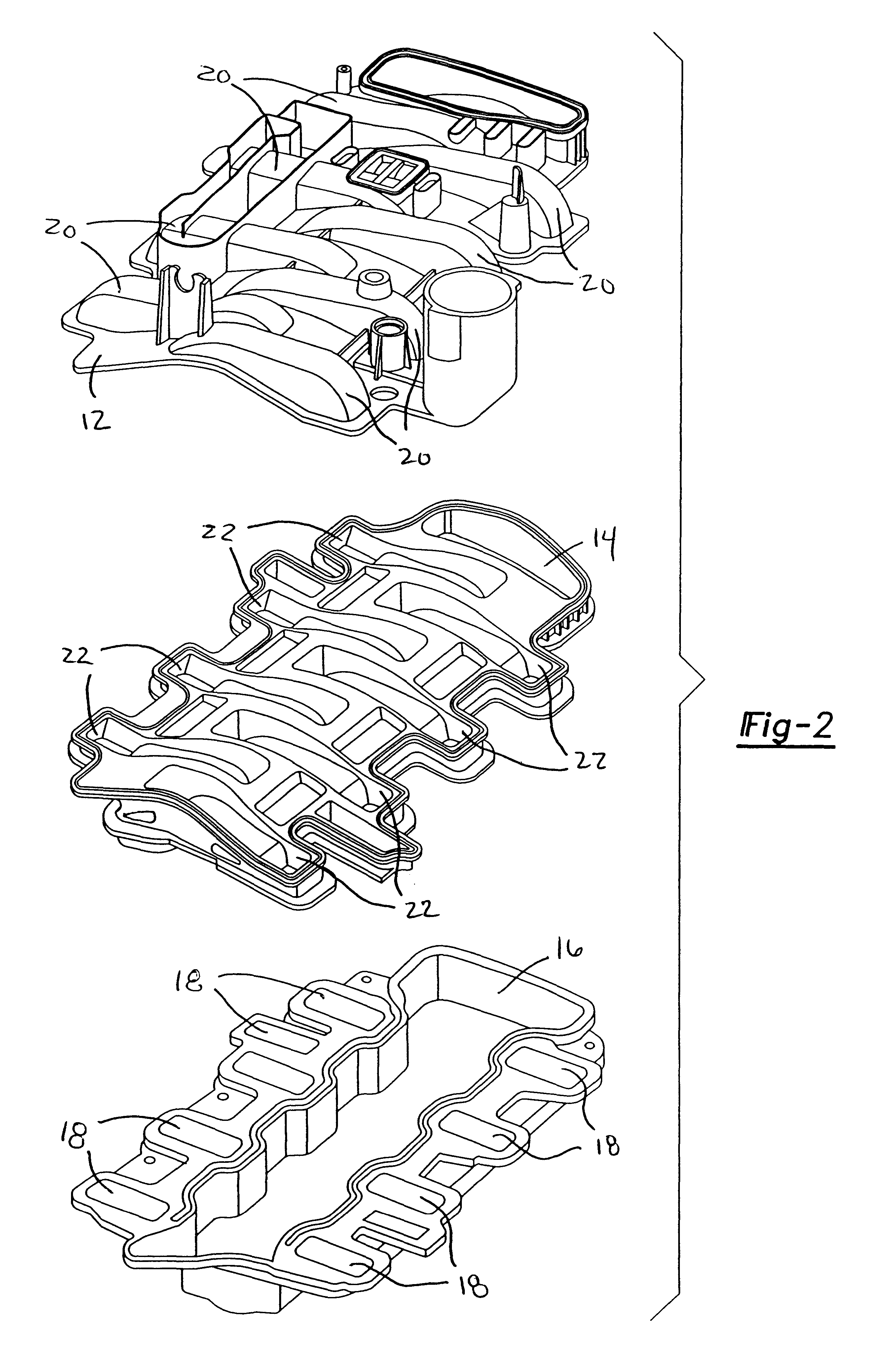 Intake manifold with internal fuel rail and injectors
