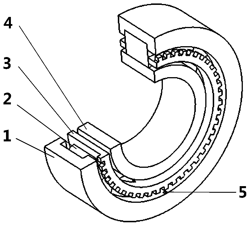 Rolling bearing structure into which wheel speed sensor is embedded