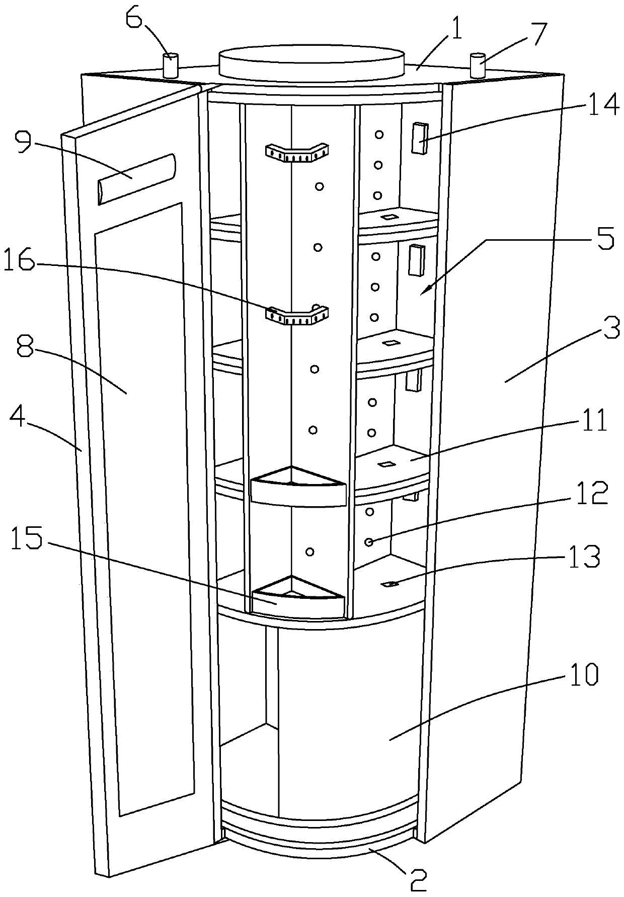Hidden intelligent article storage wardrobe and assembling method thereof