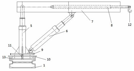 Installation and removal crane for mining devices