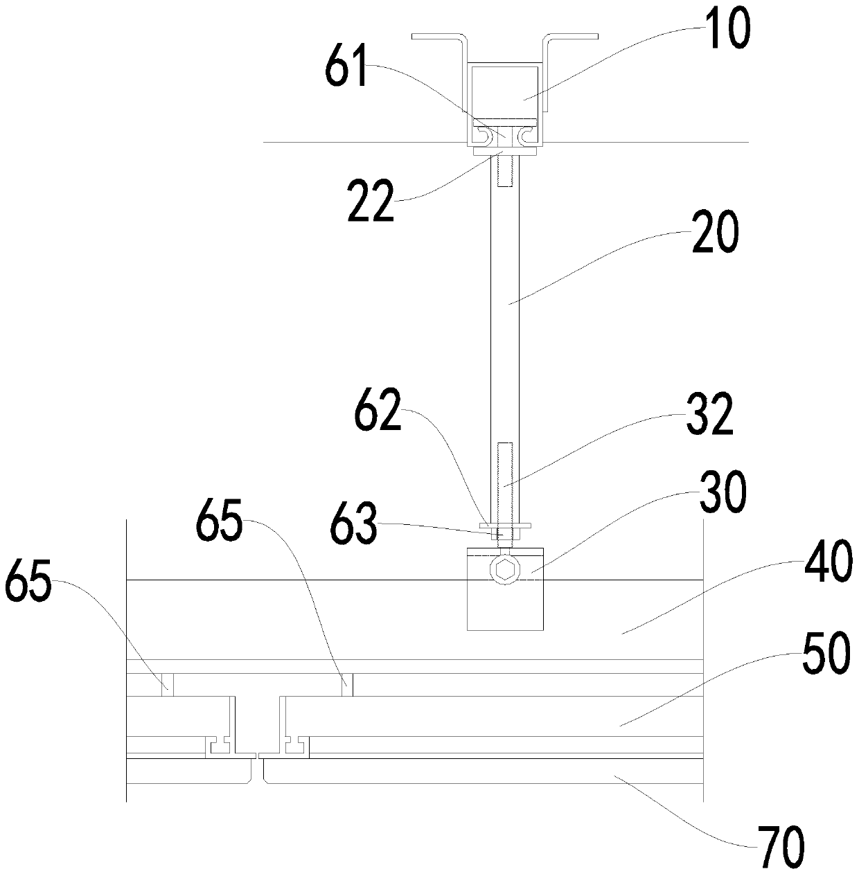 Fabricated suspended ceiling structure and mounting method thereof