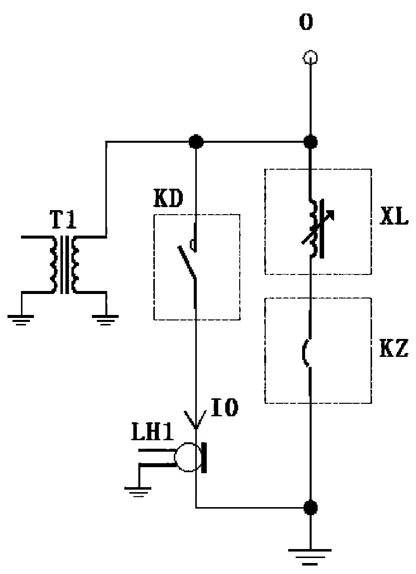 Arc suppression coil grounding compensation device