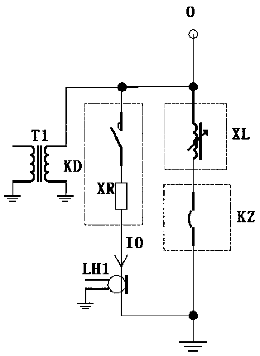 Arc suppression coil grounding compensation device