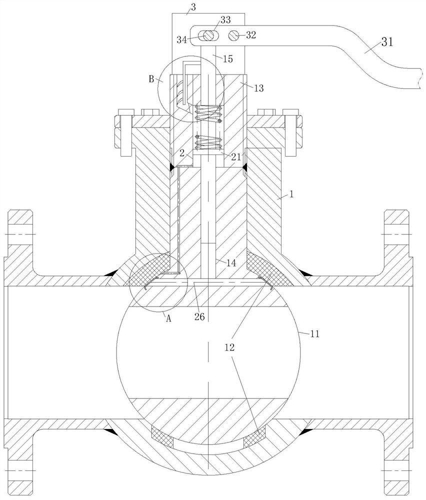 A three-way ball valve