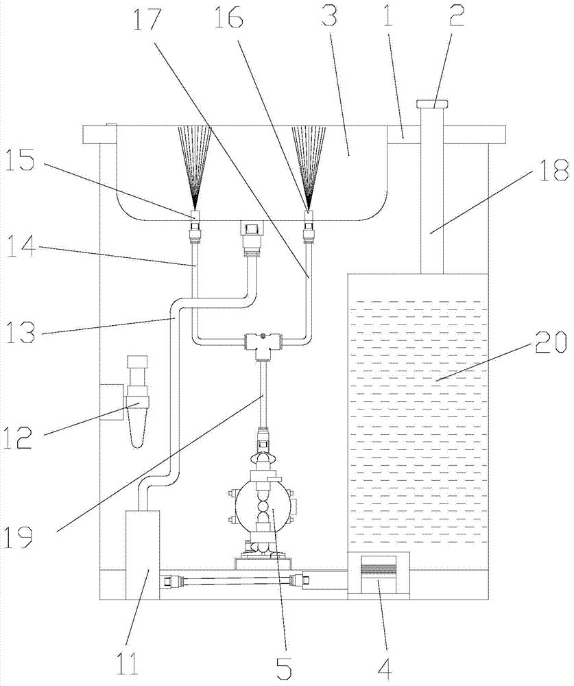 Pneumatic eye bath used for dangerous environment of petroleum drilling