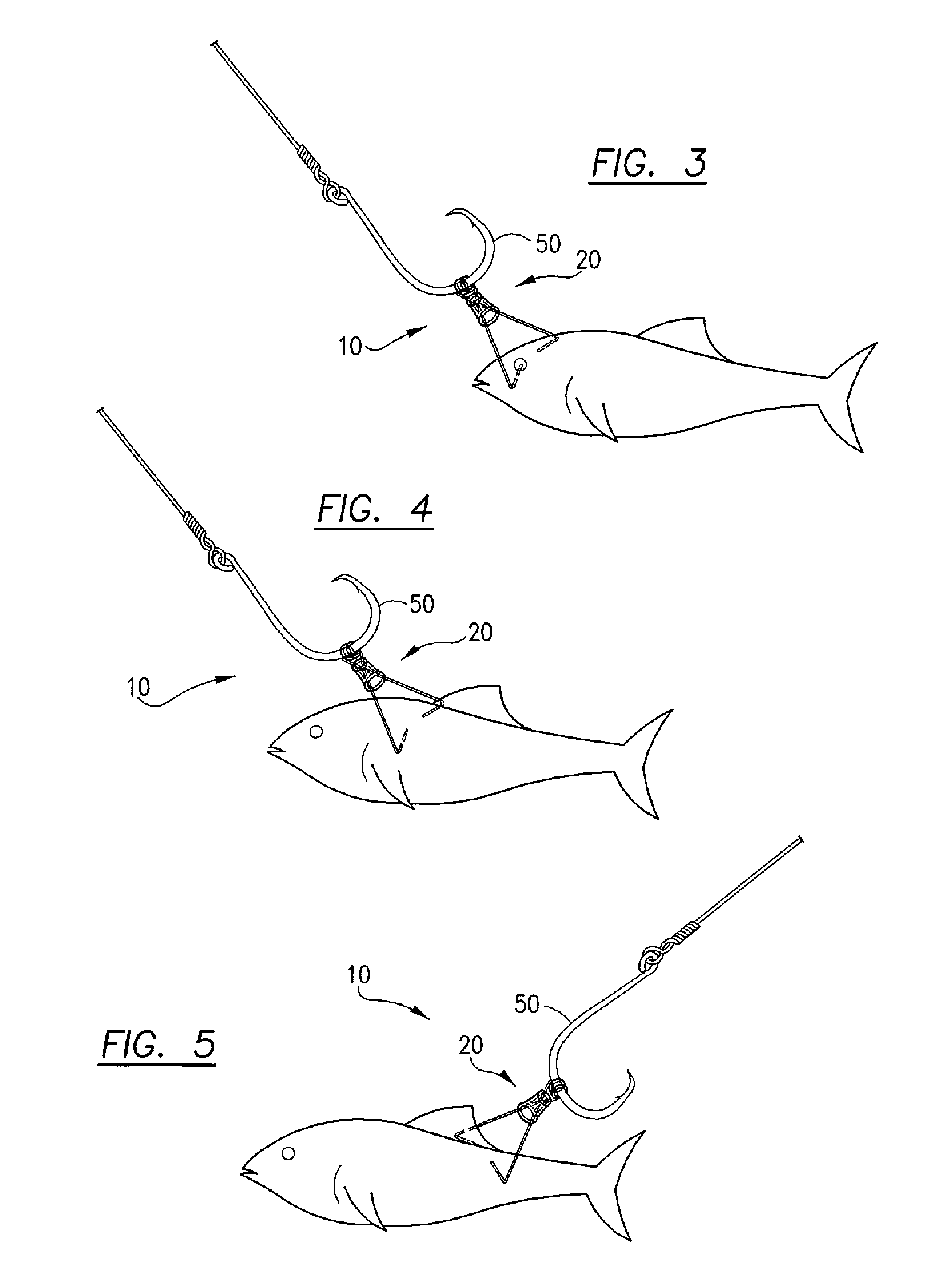 Apparatus and method for securing a bait fish to a fish hook