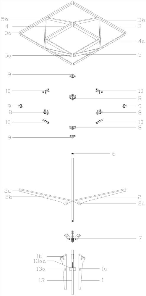 Extensible tree-shaped modular wood structure unit