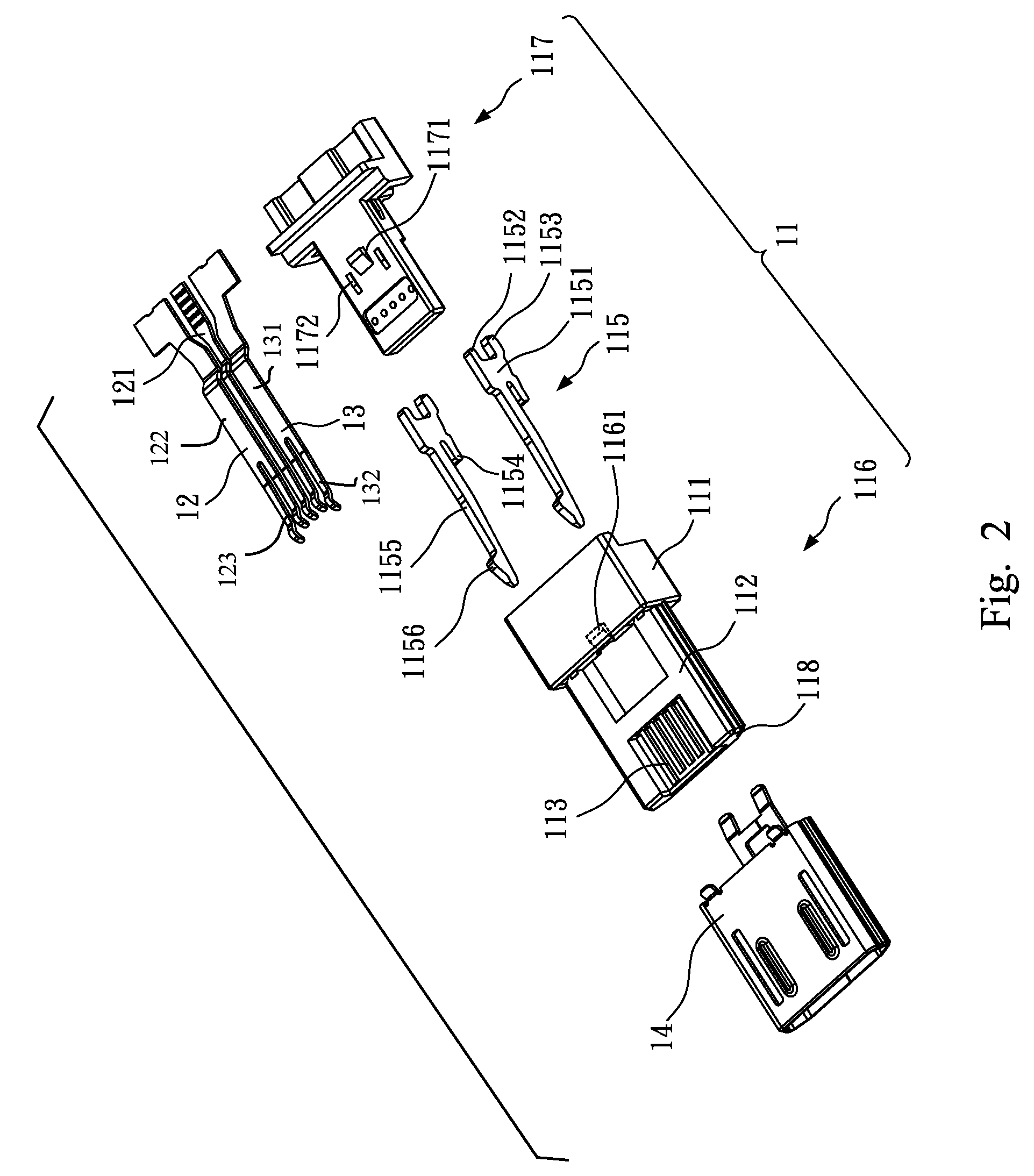 Connector assembly having power contacts which comprise a plurality of contact inserting portions