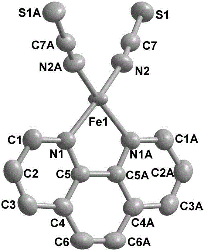 Phenanthroline ligand-ferrous metal complex and preparation method thereof