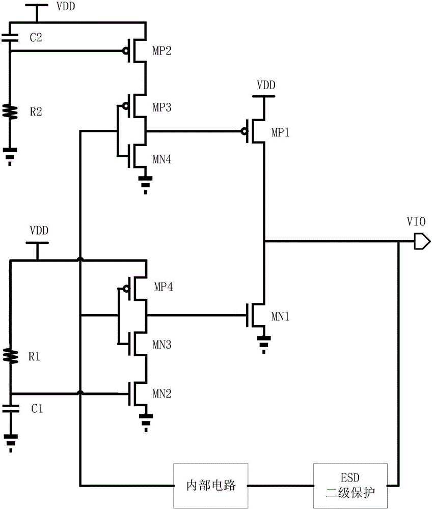 IO circuit used for enhancing ESD performance