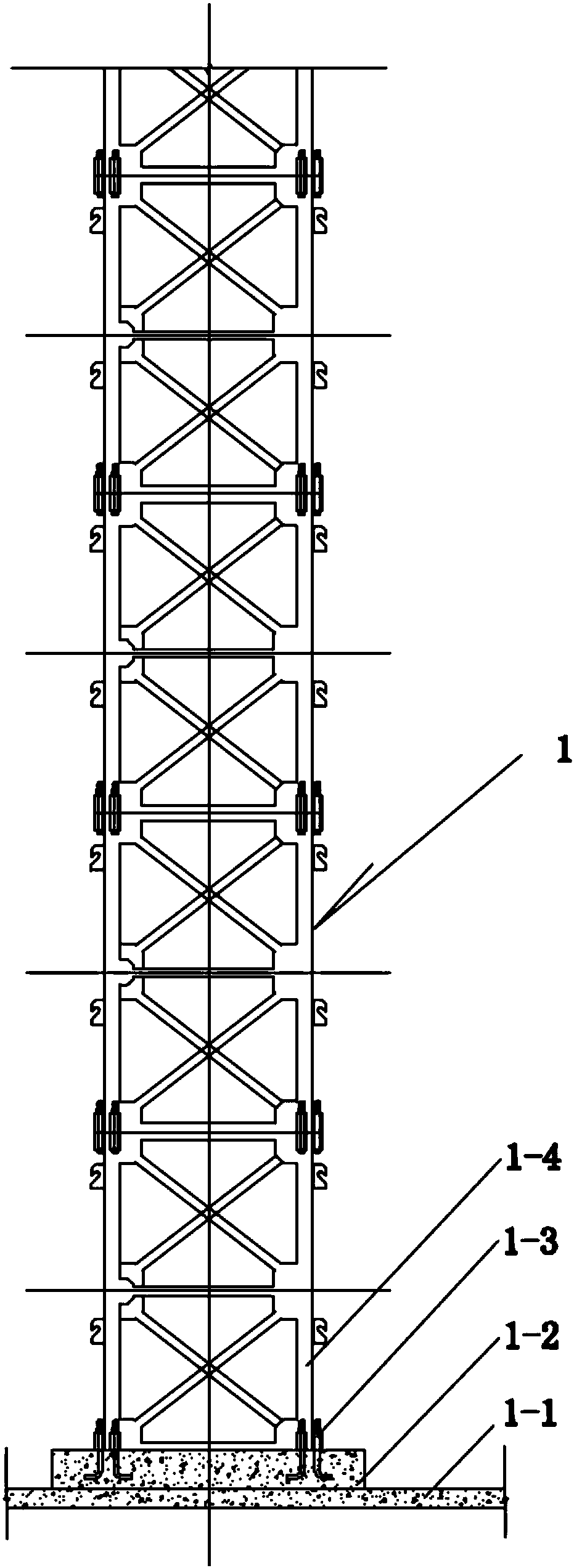 Construction method of transfer layer bailey frame platform of high-rise building